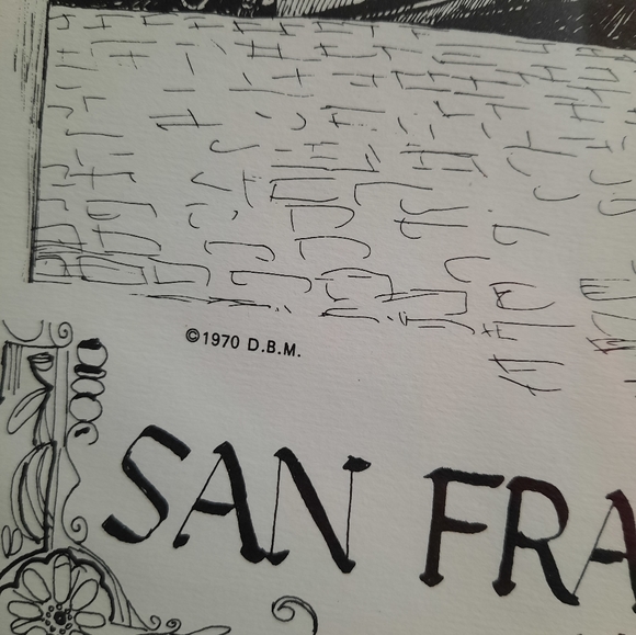 Rare DB MacAusland Cable Car San Francisco California Art Print Vtg Frame 8x12” - Picture 5 of 6